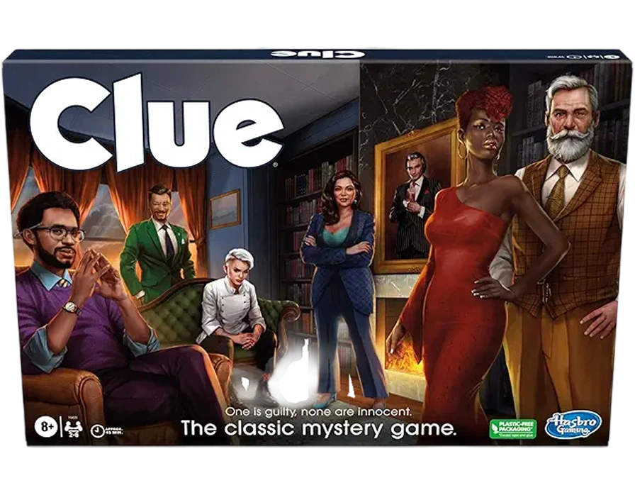 detectivemysterie-bordspel met personages in een landhuis, waarbij een misdaad wordt opgelost door middel van aanwijzingen, deductie en logica